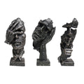 SOGA Home & Living Bundle – Abstract Resin Face Sculptures for Modern Art Home Decor