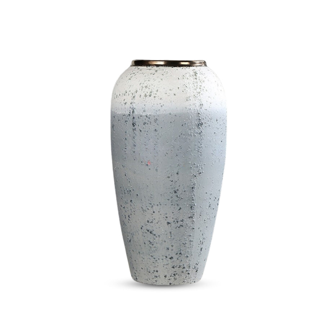 NNEAGS 35x17cm White and Grey Large Ceramic Flower Vase Elegant Living Room Home Decor