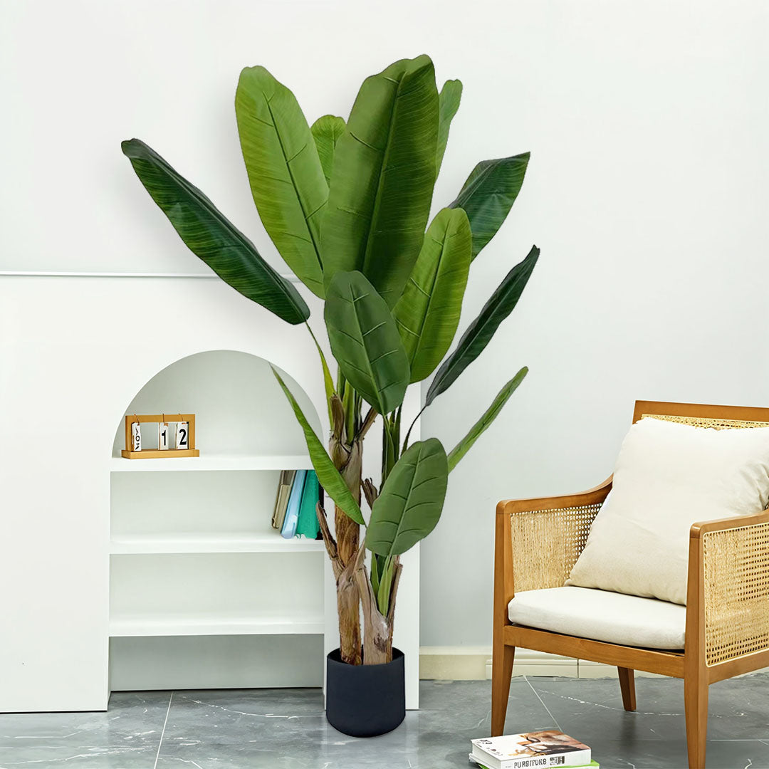 NNEAGS 190cm Banna Plant Bird of Paradise Tree Artificial Plant Home Accent Decor