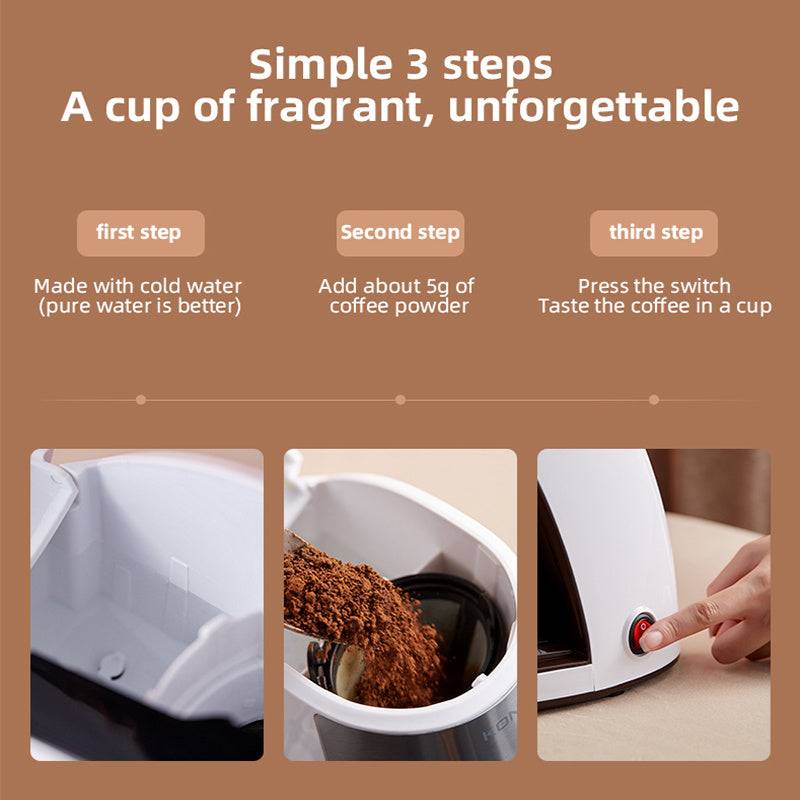 Compact Automatic Coffee Maker – Small Home & Office | Free Ceramic Cup Included