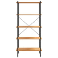 NNEVL 5-Tier Shelving Unit Black and Oak 80x40x163 cm