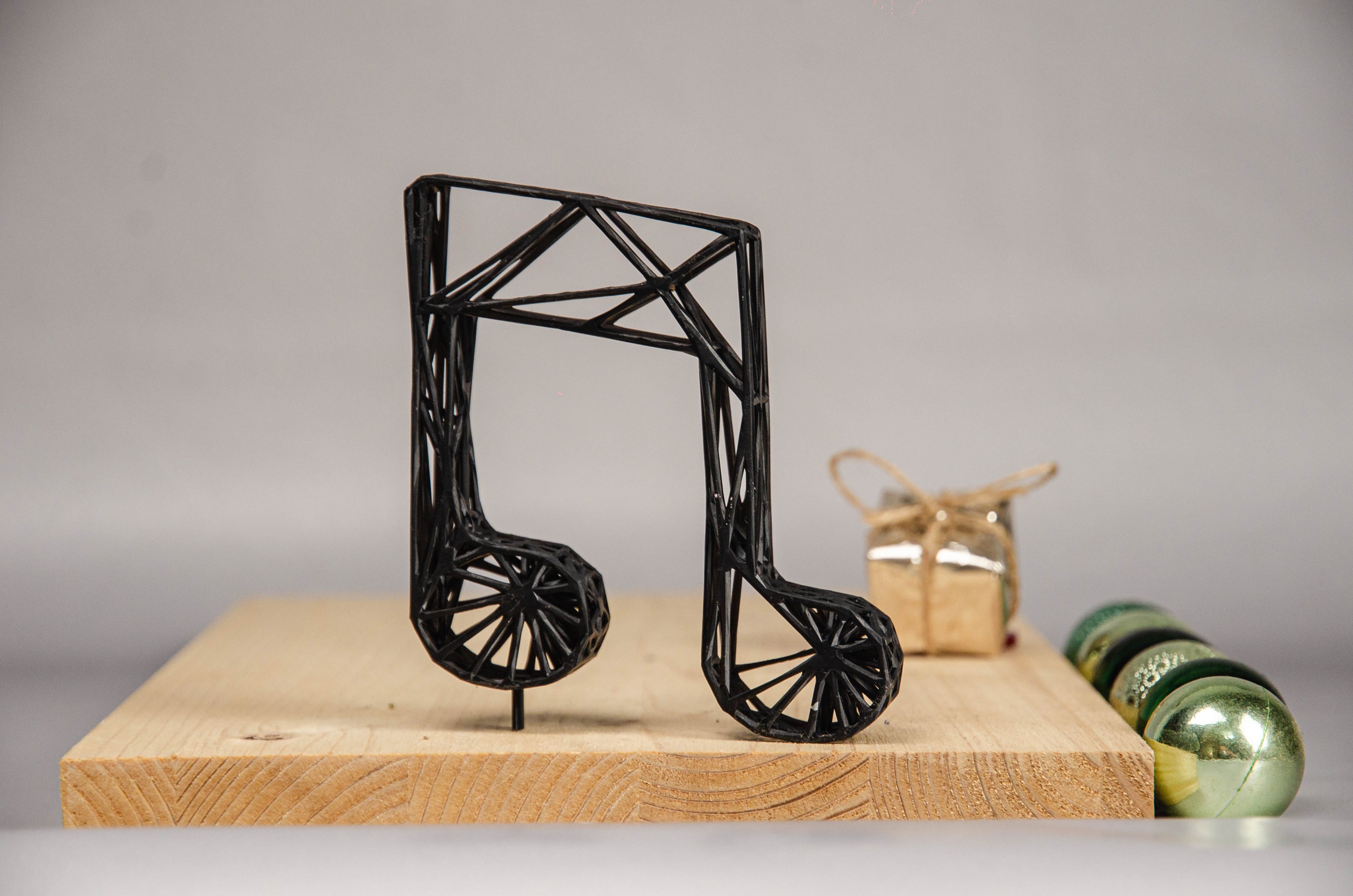 Eighth Note Tabletop Decor – Unique Grid Musical Note Sculpture - Modern and Bohemian Home Decor