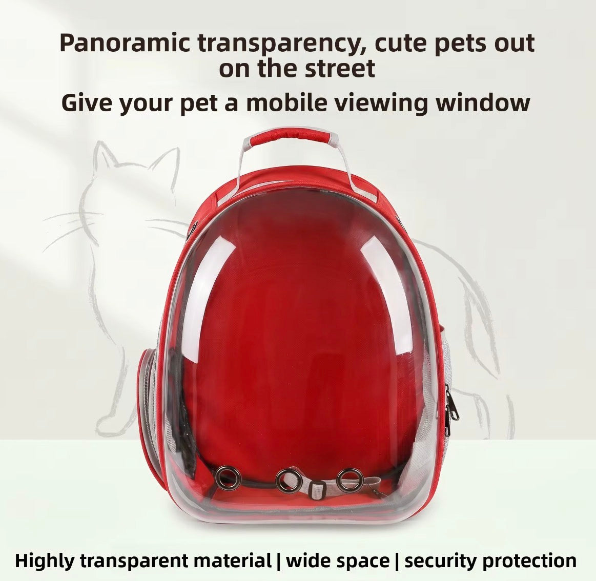 VELORA Transparent Panoramic Pet Backpack — Space Capsule