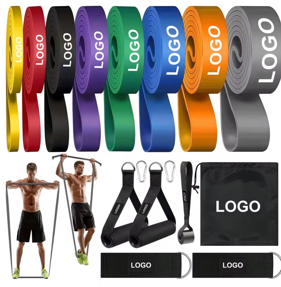 Resistance Band Kit — 8 Levels, Full Body Workout, Handles & Carry Bag
