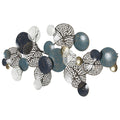 NNEDSZ Metal Wall Art Hanging Sculpture 132cm Home Decor Leaf Circles Blue