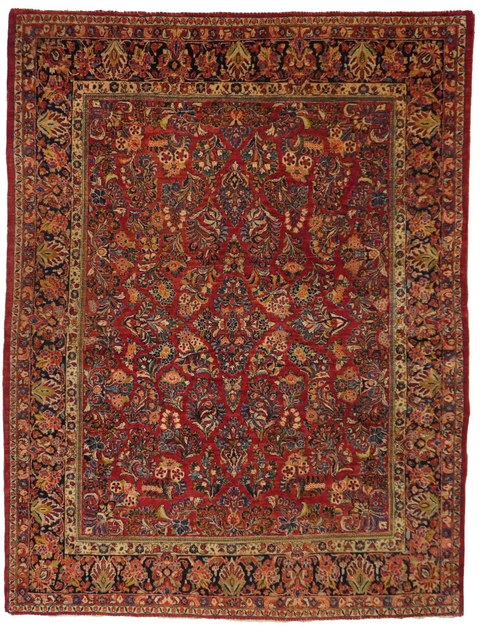 Canvello Hand Made Transitional All Over Silkroad Bakhtiary Rug - 7'8'' X 9'10''