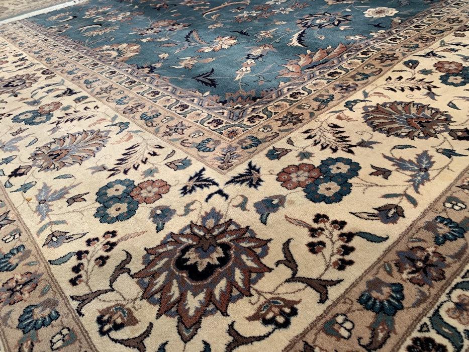 Canvello Light Green Color Fine Hand knotted Tabriz rug 12' X 18'