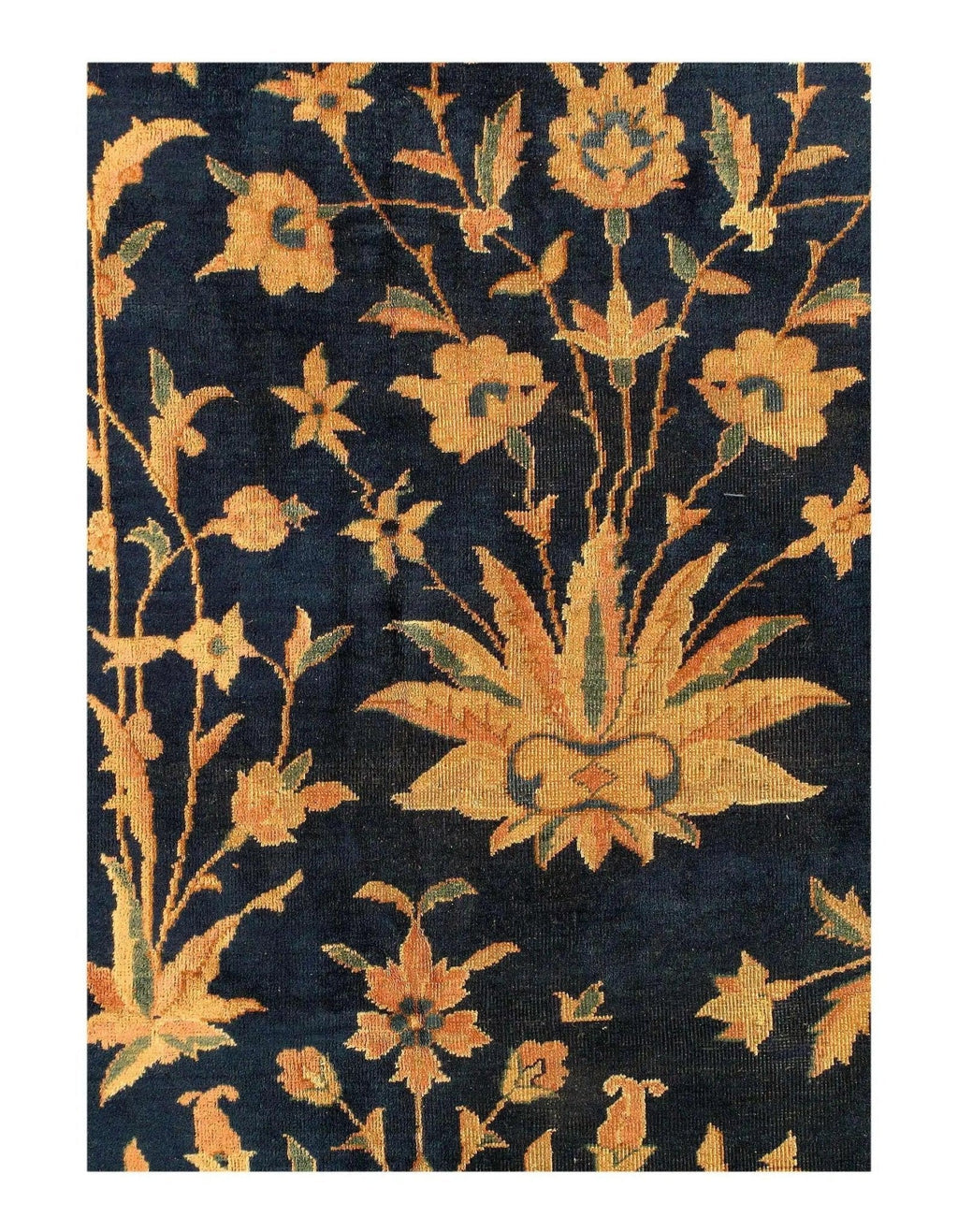 Canvello Navy Blue Fine Hand knotted Antique larestan 11'X 24'