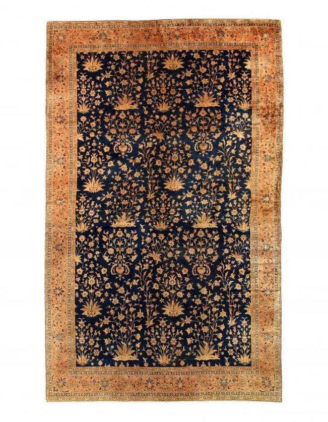 Canvello Navy Blue Fine Hand knotted Antique larestan 11'X 24'