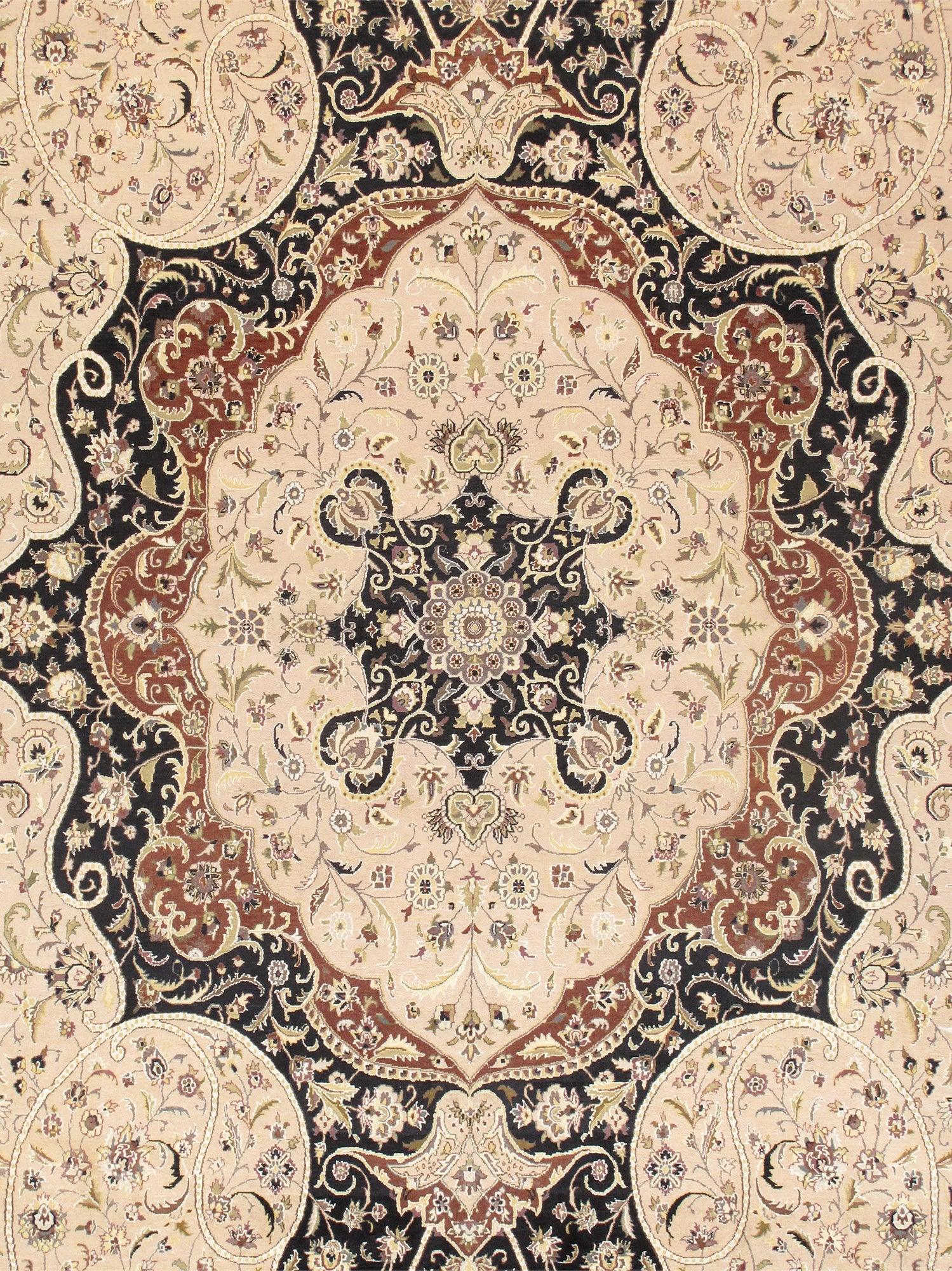 Canvello Tabriz Hand-Knotted Wool Area Rug- 9'10" X 15'
