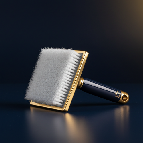 Top Paw soft bristle slicker brush hero shot on navy background